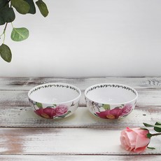 Royal Essex 大玫瑰骨瓷碗, 2個, 混色