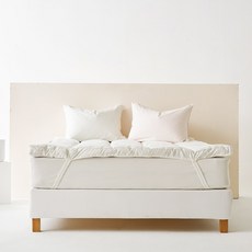 La Pomme Attique 純棉鬆緊帶床墊, 斜紋奶油白