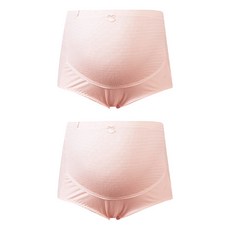 클로버 하이 웨이스트 임산부 주름 면팬티 2p