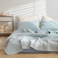 Arpeggio Basic Corn條紋絎縫被墊, 蘇打藍