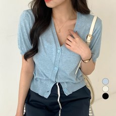 Better Sweet 女性V領竹纖維短袖開襟衫