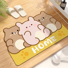 PEONIST 花朵造型腳踏墊, 兔子和熊, 1個