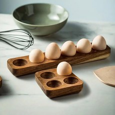 MONACO OLIVE 原木雞蛋盤 4格 + 6格套組, 1套, 木質