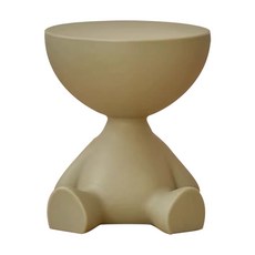 bebehome 奶油風簡約創意造型茶几, 37x41cm, 卡其色