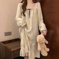 2Estar 女款附胸墊寬鬆版長袖連身睡衣