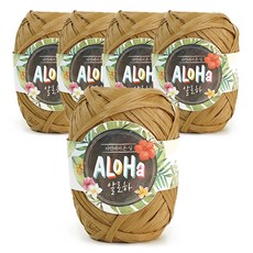 Sevy Aloha系列人造絲編織線, 50 拿鐵咖啡, 5捲