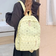 SORIDAL Cotin 圓點蝴蝶結圖案輕量尼龍休閒後揹包, 黃色