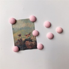 Langujung彩色圓點馬卡龍冰箱玄關門磁鐵 8入, 粉色