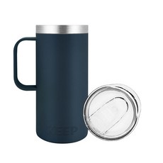KEEP 보온 보냉 핸들 텀블러, 네이비, 473ml