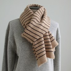 바비수 빌리브 스트라이프 니트 머플러