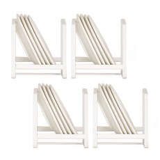 Reborn.J 黑膠唱盤式盤子放置架, 4入, 白色的