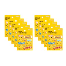 금홍팬시 스마일 데코 스티커, 혼합색상, 10개