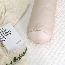 우리앤데코 샤이니 원형 롱쿠션커버, 베이지