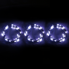 Dawoo F&G 聖誕LED電池燈泡 90燈 9m, 30顆, 黑色(線) + 透明(燈泡)