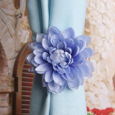 커튼묶기 장미 꽃 커텐집게 12.5cm, 플라워2 스카이, 2개