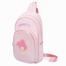 單肩斜背包 美樂蒂 宇宙 輔助手機包 野餐包, 粉紅色