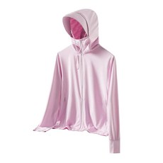 成人款 冰絲防曬外套, UPF50+ 高倍防曬 涼爽透氣散熱 冰感面料 彈力大不緊繃 袖口留指洞, M, 粉