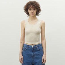 미치코런던 여성용 골지 슬리브리스 탑 티셔츠