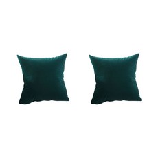 粉彩素色簡潔設計 色彩漂亮的沙發靠墊 2入, 深綠色