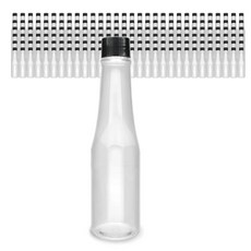PET 瓶荷蘭苗條瓶 200ml x 160p, 200毫升, 黑色（帽）