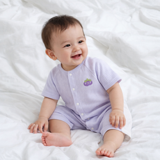 Bebeniz 嬰幼兒後背網眼粉彩短袖連身衣