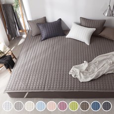 Inyx 固定鬆緊帶純棉絎縫家庭床墊, 深棕色