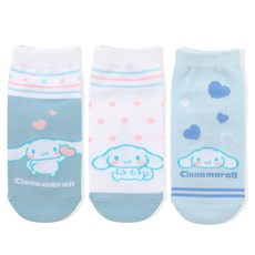 兒童款三麗鷗角色大耳狗喜拿短襪3雙組