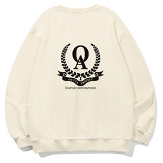 오에타 남녀공용 백 로렐로고 소프트 3단쭈리 오버핏 빅사이즈 맨투맨