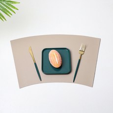 제이씨피 심플 디자인 레더 테이블 매트, 베이지, 50.5 x 36 x 29.5 cm, 2개