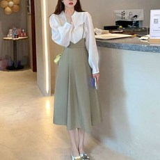 여성용 레데로스 모던 셔츠 + 멜빵 스커트 세트 CH-2212788 빅사이즈 포함