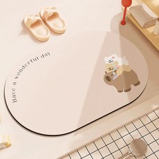 다다랜드 카피바라 빨아쓰는 규조토 발매트, 아이보리 카피바라