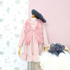 amareillael 孩童素色絨毛綁帶背心