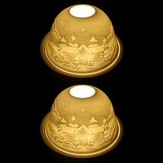 IBERIS 燈罩 2入+LED線燈串 20燈 2入, 白雪皚皚的小鎮