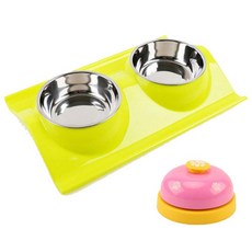 멍구야놀자 펫 고급 w식기 + 훈련벨, 랜덤발송, 1세트