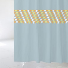 浴簾 SC443 L號 1800*1880mm+不鏽鋼掛鉤 12入+白色窗簾桿組合, 混色系, 1套