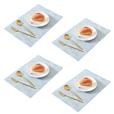 Paradiso 北歐風格立體圖案餐桌墊 4入, 藍色, 30 x 45 cm, 4個