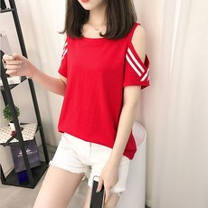 女款露肩短袖上衣