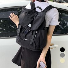 Elsso 簡約糖果色後背包, 黑色