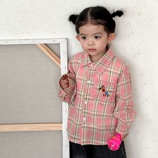 스타빈 아동 아동용 체크패턴 말포켓 긴팔셔츠
