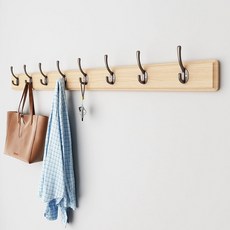 라라공방 엔틱 원목 인테리어 벽옷걸이 8단, 베이지, 1개