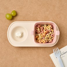 Modern House 兒童安全可微波點心碗 + 餐盤組, 1套, 粉紅色