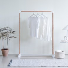 네이프 이동식 행거 CM1000L, 우드 + 화이트