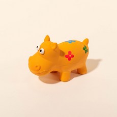 파스텔펫 반려동물 꽃하마 삑삑이 장난감, 오렌지, 1개