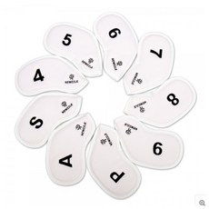 NEWZZLE 雙面磁吸式高爾夫球桿套組 DBNIRSM0001, 白色 黑色刺繡