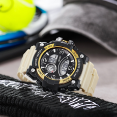 Soyo 商會鬧鐘防水潮流運動手錶, 米色, 1個