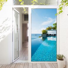 GGOOMIM 海景游泳池 玄關門貼紙 gb216, 混色