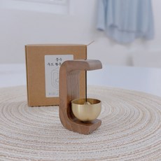 러블리팜 청아한 울림 황동 풍수 우드 도어벨, 월넛