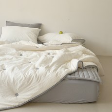 바자르 크리미 마이크로 워싱 자수 사계절 침구세트