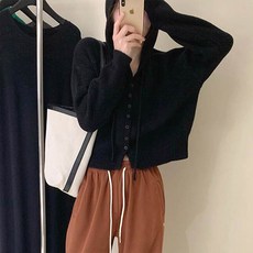 andstyle 女款羅紋連帽針織開襟衫 261642