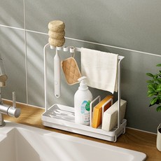 Macojay 可瀝水菜瓜布架, 白色, 1個